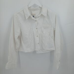 Universal Thread Button Down Shirt Women's Large White Coastal Grandmother